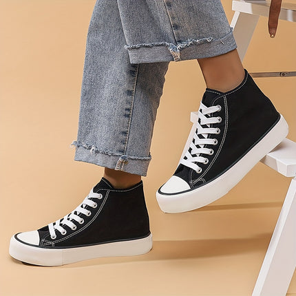 Trendy High Top Chunky Canvas Sneakers