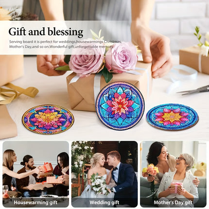 Mandala Diamond Art Coaster Set