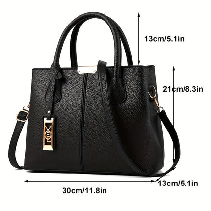 Chic Handbag with Metal Charm