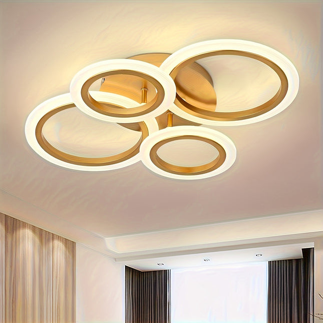 Adjustable Brightness 4-Ring LED Ceiling Light - Flush Mount