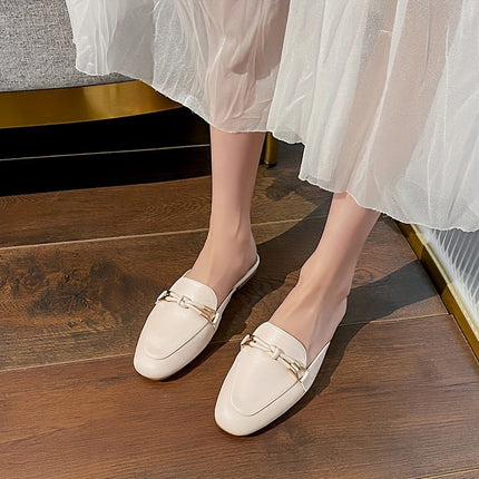 Elegant Beige Slip-On Mules