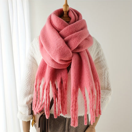 Luxurious Cream Tassel Scarf for Women