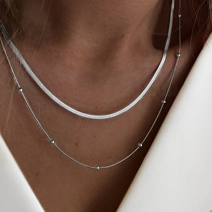 Luxury Double Layer Chain Necklace Set
