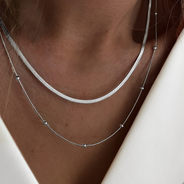 Luxury Double Layer Chain Necklace Set