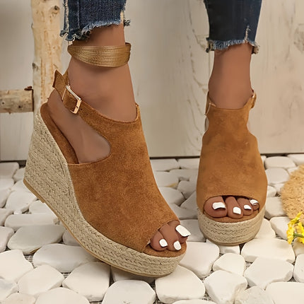 Plus Size Open Toe Wedge Sandals