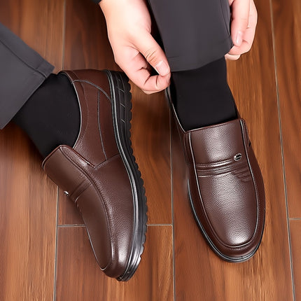 Men’s Solid Color Leather Loafers