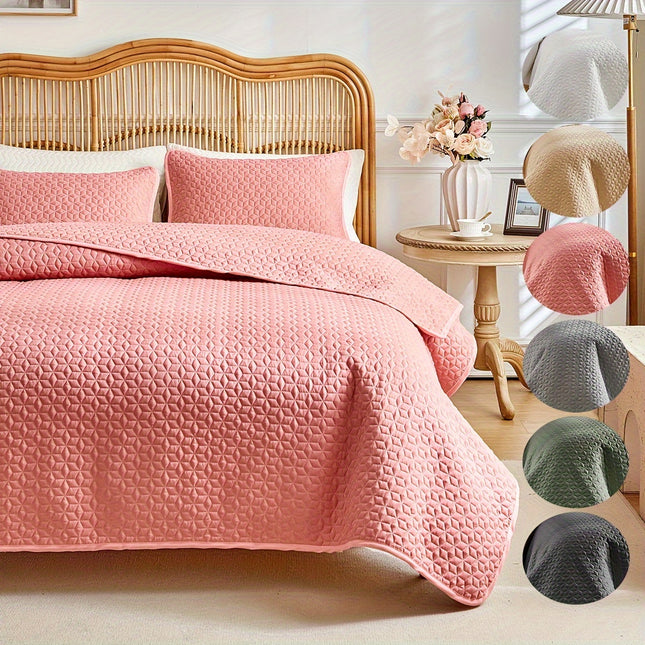 3pcs Modern Quilted Bedspread Set - All-Season Comfort