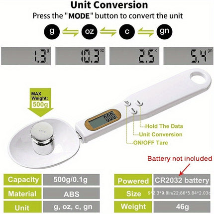 Precision Digital Kitchen Scale - Handy Measuring Spoon