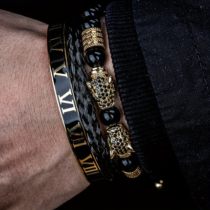 Men's Luxury Leopard Bracelet Set