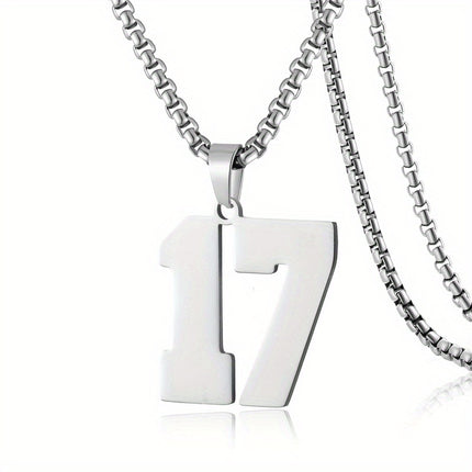 Men's Sports Number Pendant Necklace