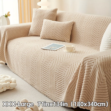 Plush Sofa Cover Blanket – Pet-Friendly, Anti-Slip Furniture Protector