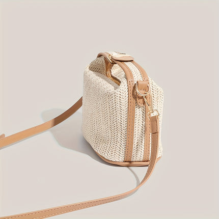 Trendy Rattan Crossbody Beach Bag
