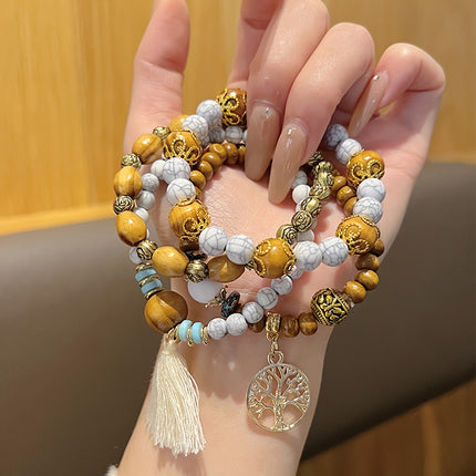 4pcs Tree of Life Beaded Bracelet Set