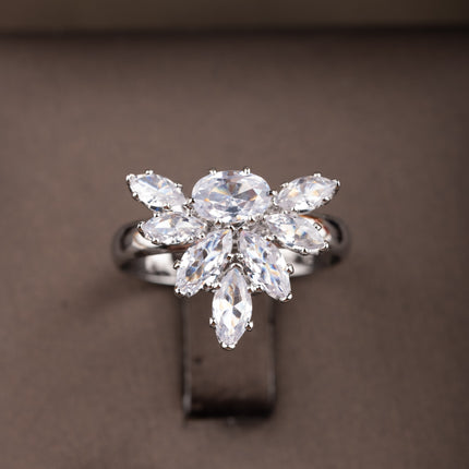 Elegant Leaf-Cubic Zirconia Jewelry Set