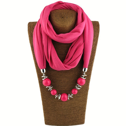 Boho Resin Bead Pendant Scarf