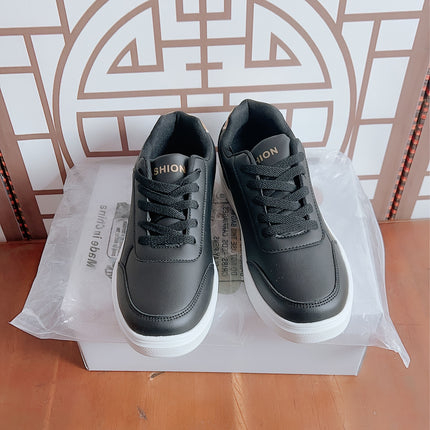 Women's Solid Color Lace-Up Sneakers