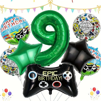 8 Pcs Video Game Birthday Balloons Set