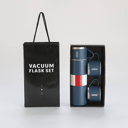 Vacuum Flask Set - Thermal Mug with Extra Cup Lids