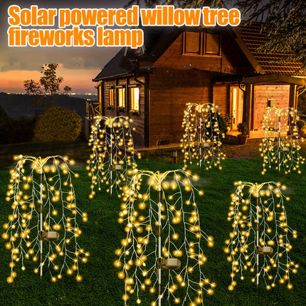 Solar-Powered LED Garden Lights – Firecracker Willow Design - Monti Bargains