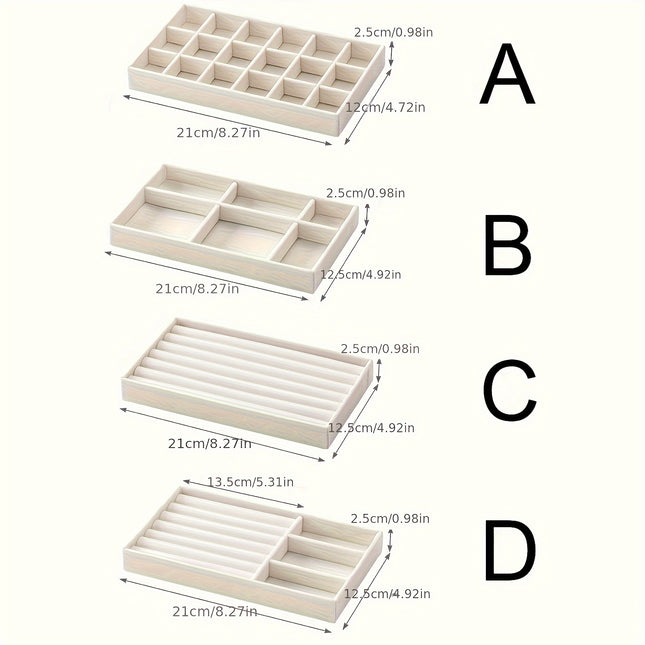 4pcs Velvet Jewelry Organizer