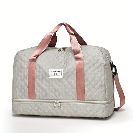 Argyle Pattern Large Capacity Duffle Bag