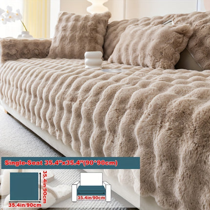 Luxurious Faux Rabbit Fur Sofa Cover - Soft & Cozy