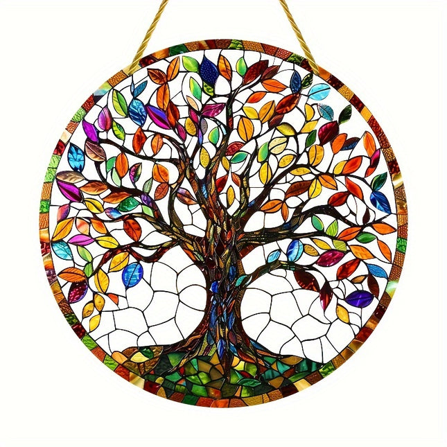 Tree of Life Suncatcher - Whimsical All-Season Decor 14.99cm x 14.99cm