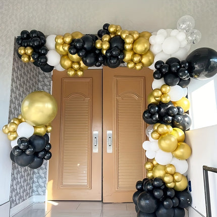 51pcs Black, White & Gold Balloon Set – Perfect for Celebrations
