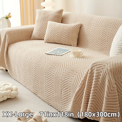 Plush Sofa Cover Blanket – Pet-Friendly, Anti-Slip Furniture Protector