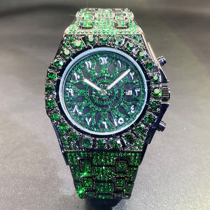 Luxury Green Ice Hip-Hop Watch