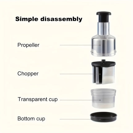 Versatile Manual Food Chopper – Stainless Steel