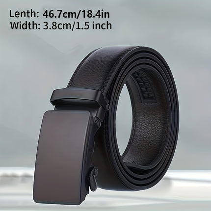 Men's Black Automatic PU Leather Belt