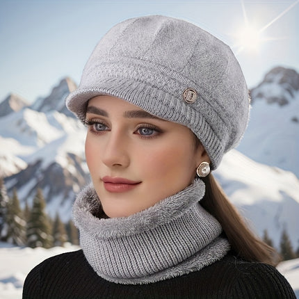 Women’s Knit Beanie with Visor