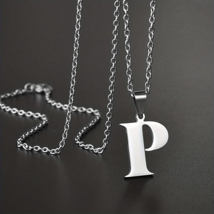 Minimalist Alphabet Stainless Steel Necklace