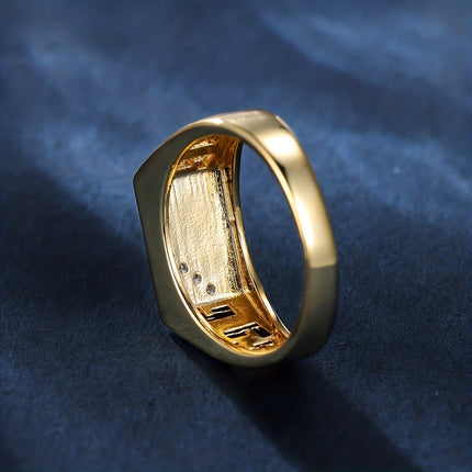 Classic Triangular Black Oil Drop Ring