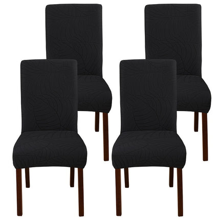 Leaf Jacquard Dining Chair Covers - Stretchy & Non-Slip