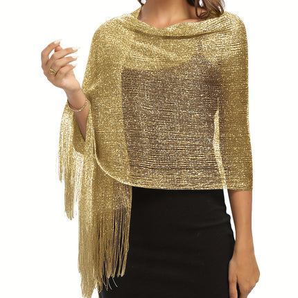 Sparkling Metallic Tassel Shawl