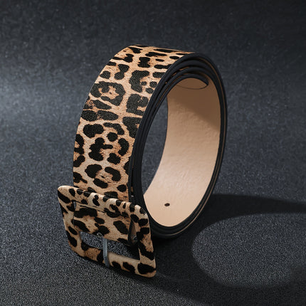 Leopard Print Wide PU Belt