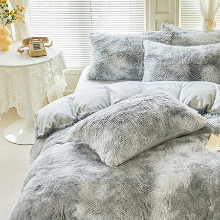 Tie-Dye Plush Duvet Cover Set - Soft & Cozy