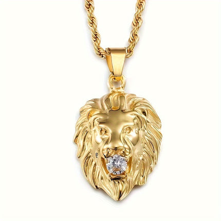 Classic Punk Lion Pendant Necklace