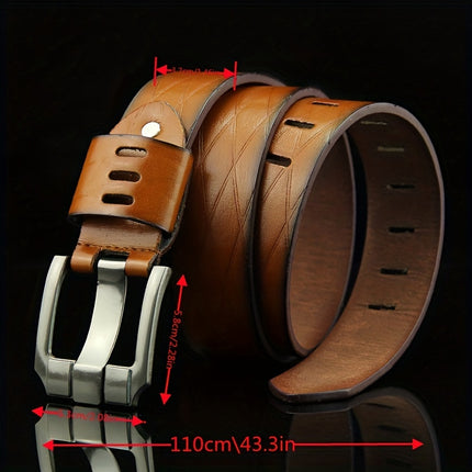 Men's PU Leather Square Pin Buckle Belt