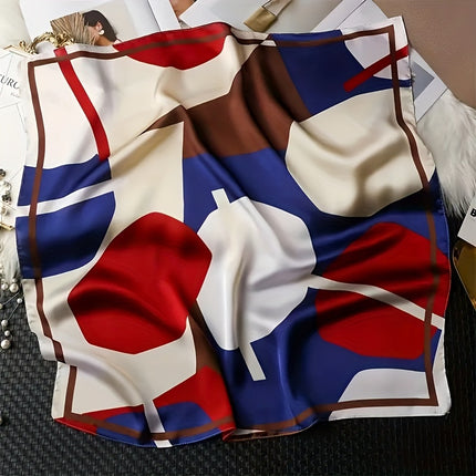 Luxurious Satin Geometric Square Scarf