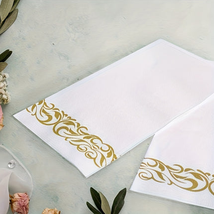 100pcs Elegant Disposable Linen-Feel Napkins