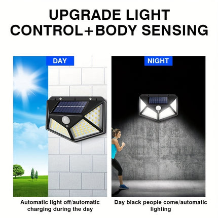 100LED Solar Induction Wall Light - Outdoor Human Body Sensor