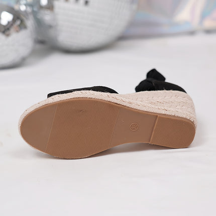 Chic Lace-Up Espadrille Wedge Sandals