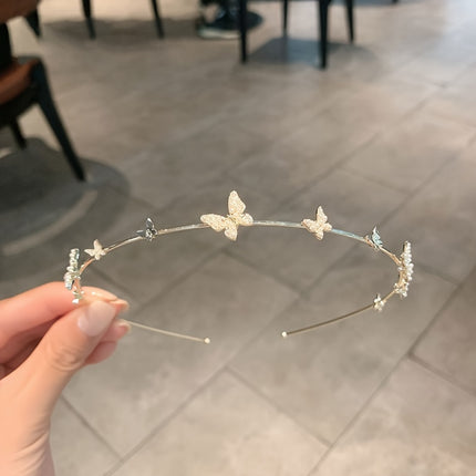 Elegant French Butterfly Pearl Headband