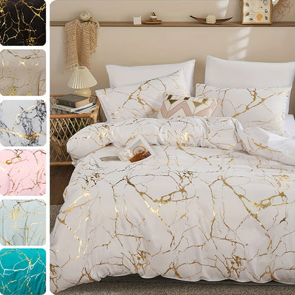 Soft Bronzing Duvet Cover Set - 3pcs, Elegant Comfort