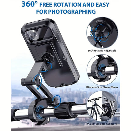 Waterproof 360° Motorcycle Phone Mount – Secure, Adjustable Holder