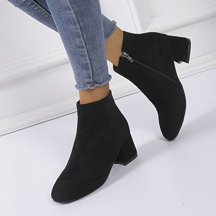 Elegant Block Heel Ankle Boots