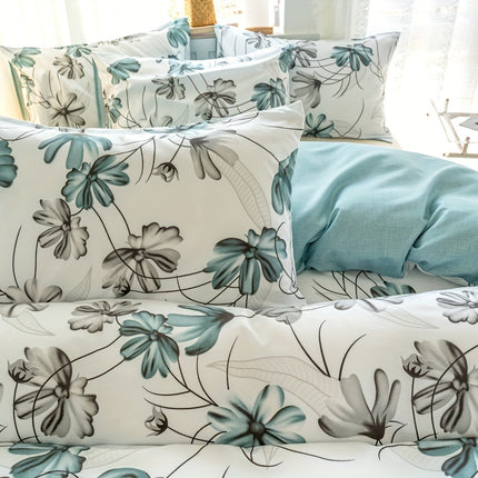 Elegant Floral Print Duvet Cover Set - Soft & Cozy